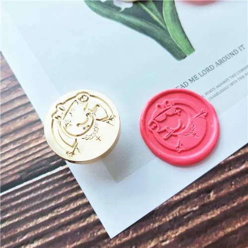 Печать с рисунком мультяшной свиньи Ретро деревянная классическая печать воском