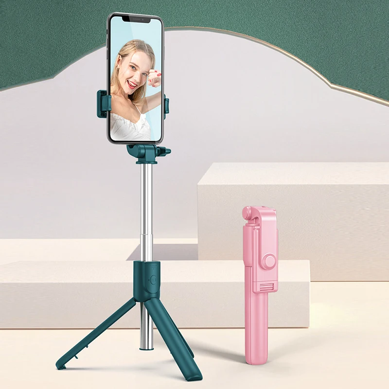 

360 Rotating Wireless Bluetooth Selfie Stick Tripod for iPhone 12 Samsung Huawei Xiaomi Smartphone Selfie Stick Remote Shutter