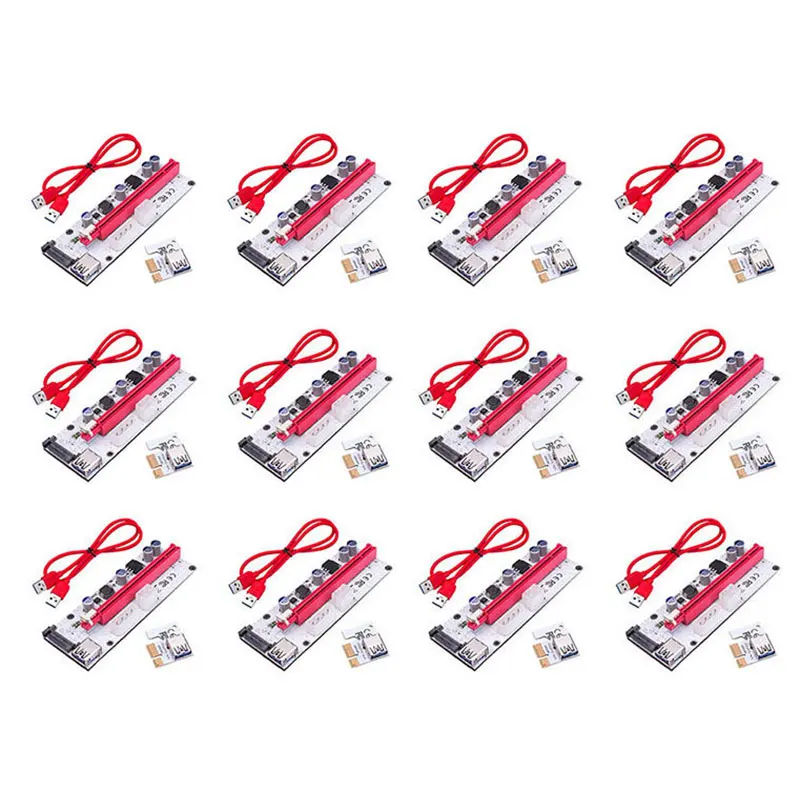 

200 шт. 60 см VER008S 4Pin SATA 6PIN PCI Express PCIE PCI-E переходная карта 1X к 16X адаптер USB3.0 удлинитель для видеокарты