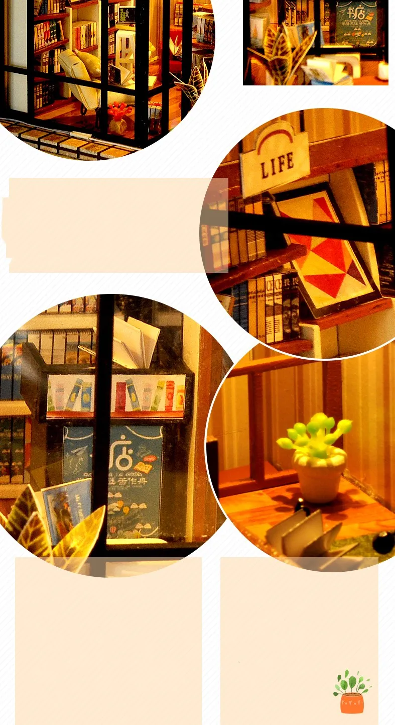 DIY Кукольный дом мебель вы пробежали книжный магазин миниатюрный кукольный домик игрушки для детей милые семьи дом Casinha De Boneca Кукольный дом