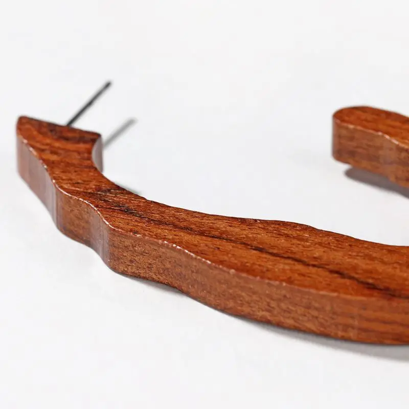 

5 Pairs Natural Wood Geometric Round Square Statement Earrings Ethnic Brown Wood Drop Earrings Set Women Fashion Jewelry