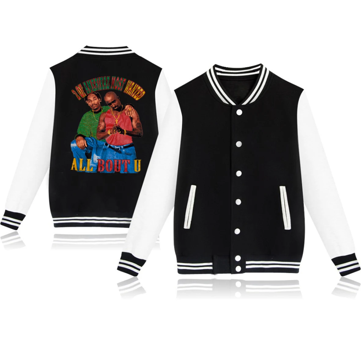 

Jay Z 2pac Spring Autumn Coat American Baseball Bomber Jacket Loose Men Women Couples Tops Harajuku Plus Size Jackets Streetwear