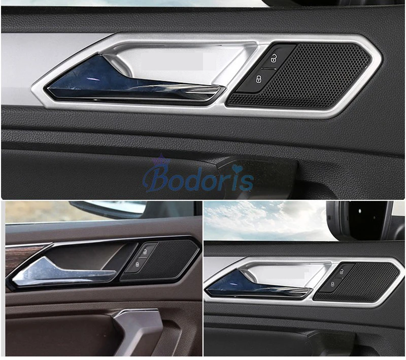 Для Volkswagen VW Tiguan L карбоновая цветная внутренняя дверная ручка, отделка чаши, хромированные аксессуары для стайлинга автомобилей