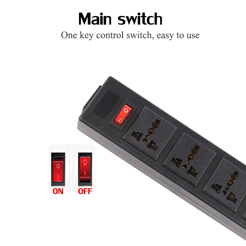 PDU Мощность полосы 4 подъездных путей универсальная розетка с переключателем IEC320