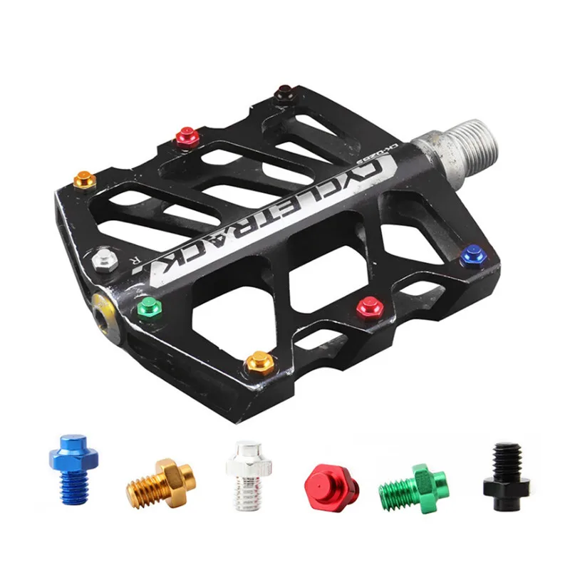 

10PCS Aluminum Alloy Bicycle Pedal Bolt Pedal Fixed Studs Anti-Slip Mountain Bike Screws M4 Pedal Anti-Slip Screws