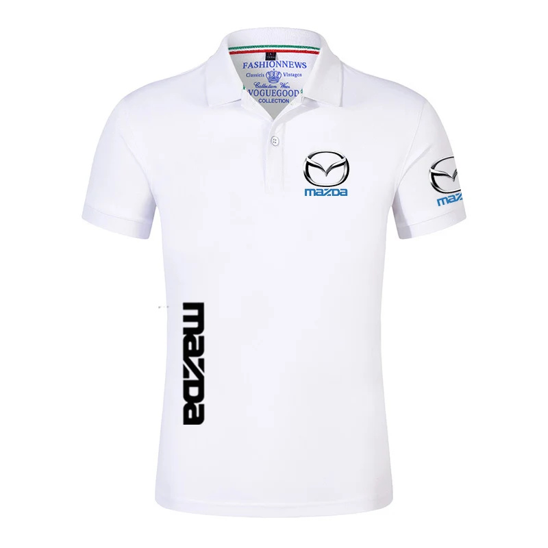 Мужская летняя футболка поло с логотипом автомобиля Mazda классические топы
