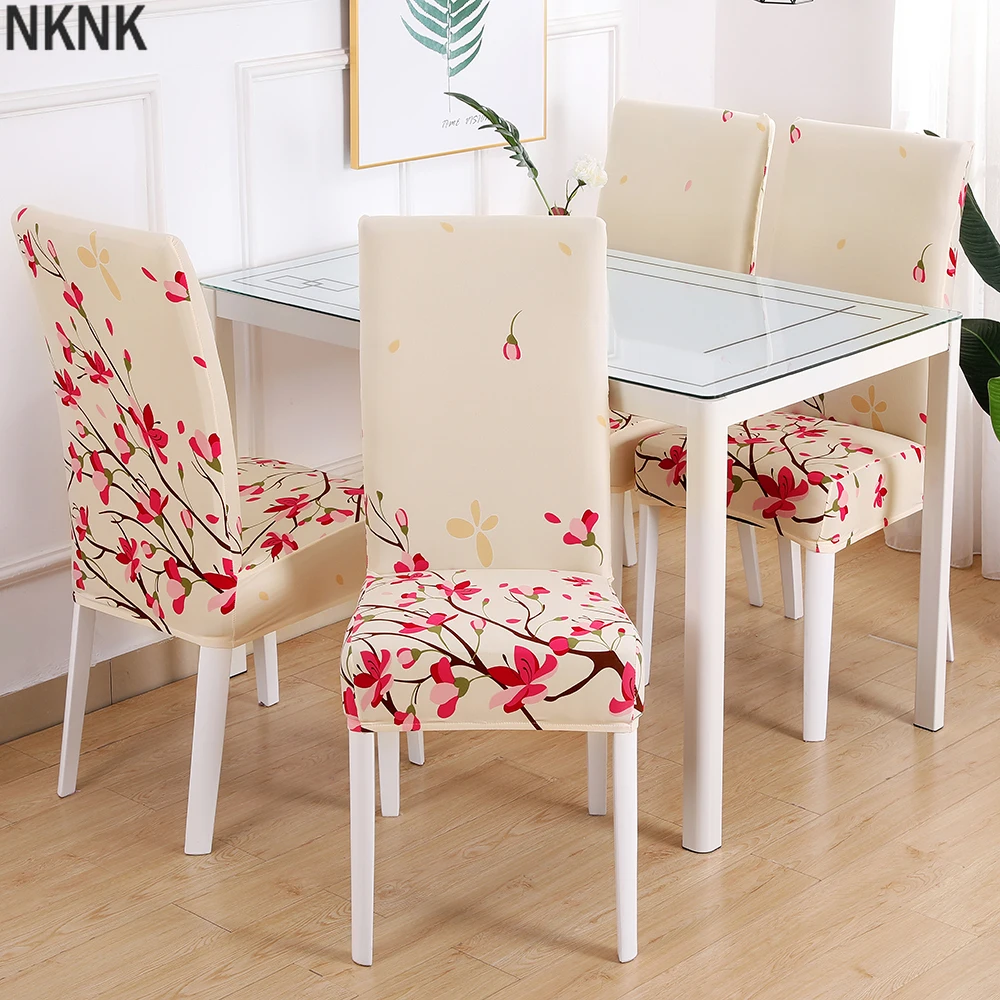 

Modern Dining Chair Cover Protector Spandex Elastic Print Modern Slipcovers Furniture Protector 1/2/4/6PCS Jacquard Flower patt