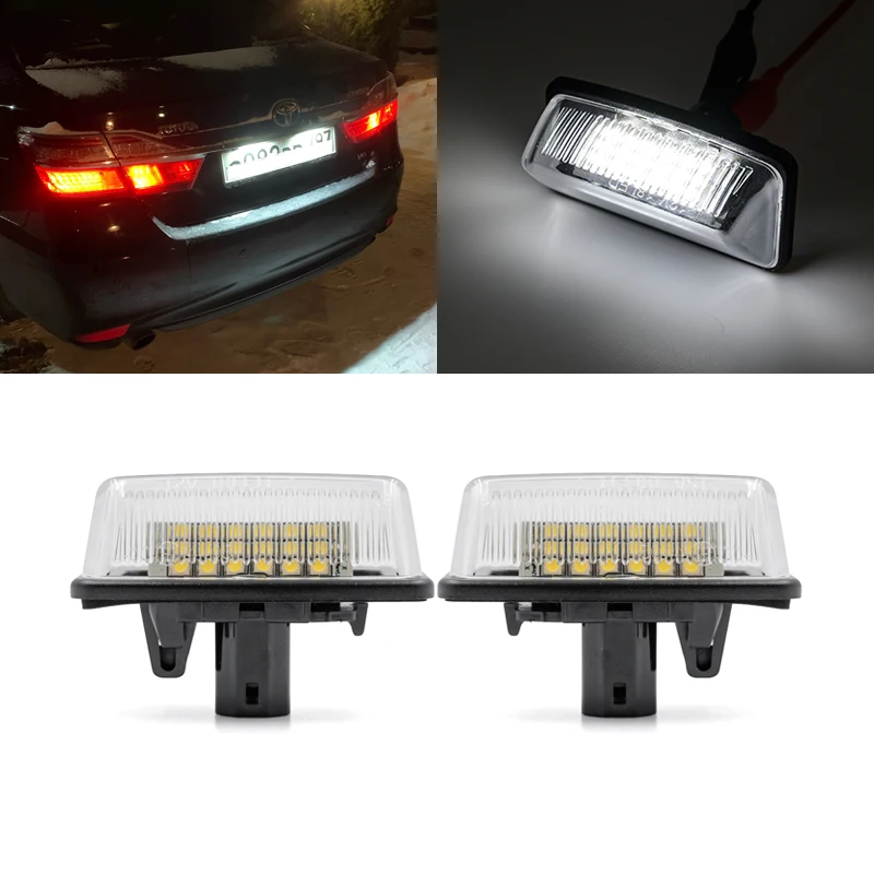 2x белые 18 светодиодов 3528 SMD комплекты подсветки номерного знака для Toyota Crown