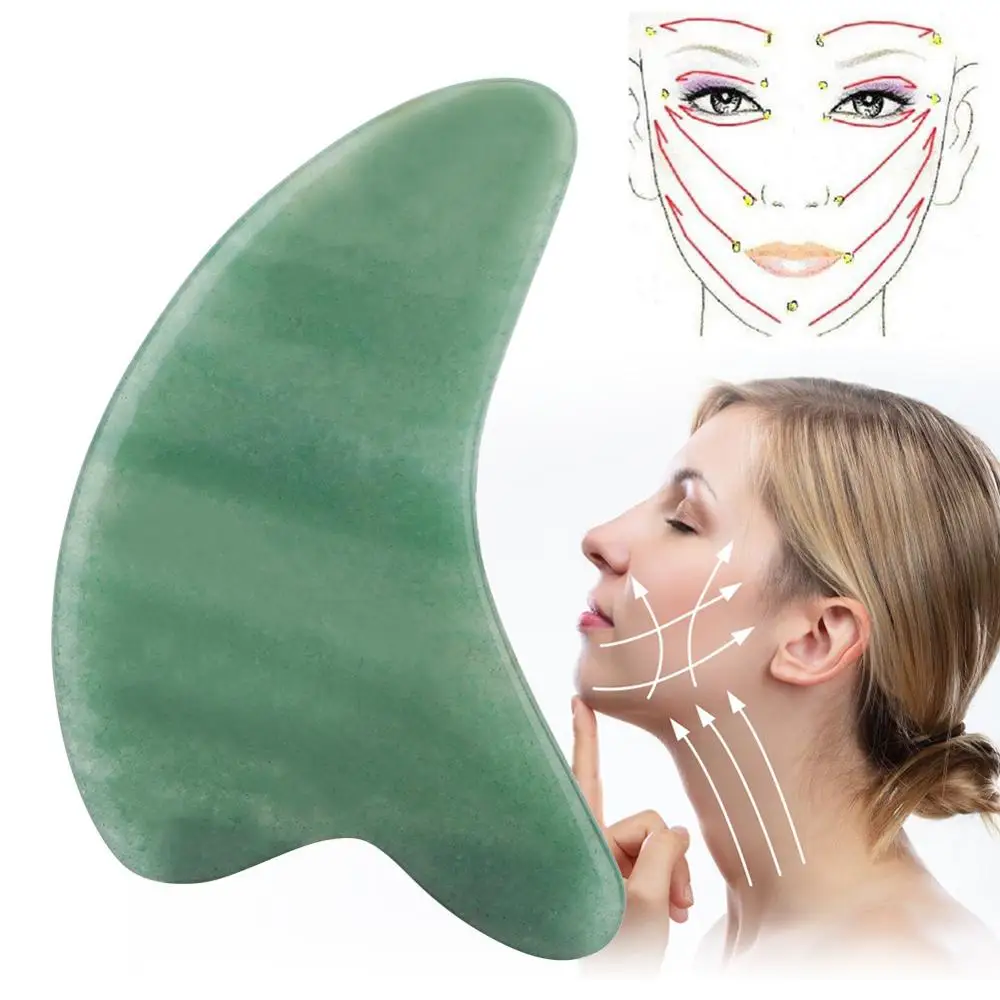 Натуральный в форме дельфина зеленый авантюрин скраппинг Guasha доска китайский Gua