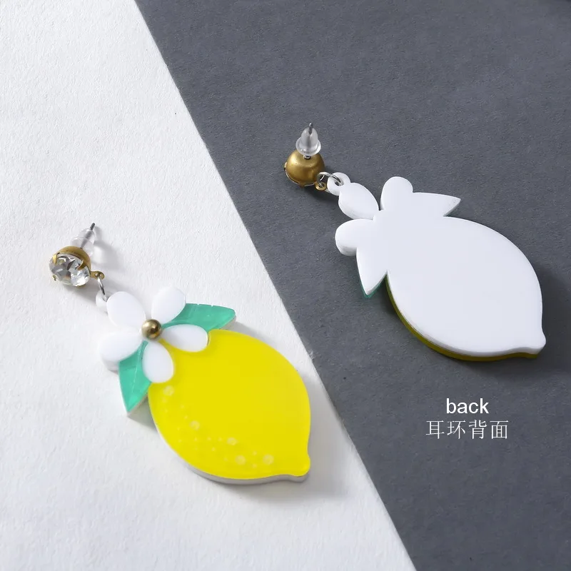 Акриловые фруктовые лимонные серьги для женщин цветок висячие новый дизайн