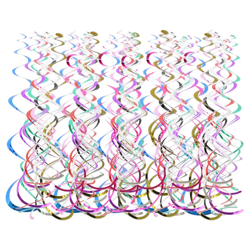 

5Pcs Foil Spiral Swirls Streamers Garland Hanging Banner Party Scene Layout Baby Shower Wedding Birthday Balloon Decoration