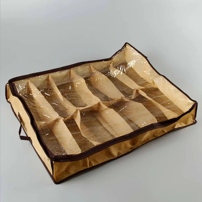 

Home Storage Supply 12 Cells Tidy Under Bed Fabric Shoe Storage Organizer Holder Box Closet Bag Clothes Organizer Storage Box