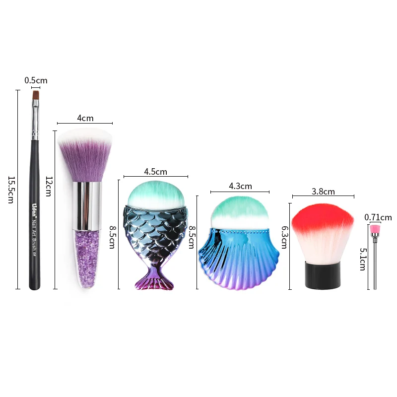 4 типа Ногтей Чистящие кисти инструменты удаления пыли кисть для нанесения пудры