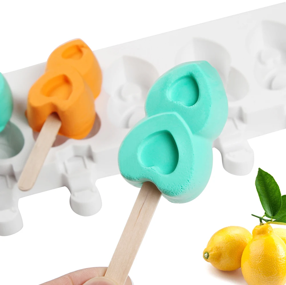 

4 Cell Small Silicone Ice Cream Mold DIY Homemade Popsicle Moulds Fruit Juice Reusable Ice Pop Tools