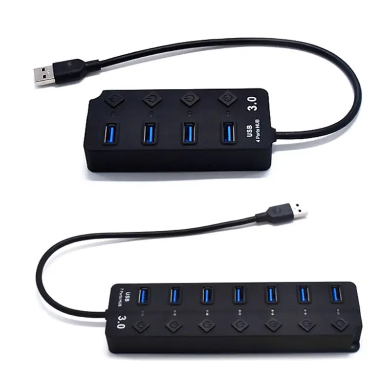 

Высокоскоростной 4/7 USB-портов USB 3,0 концентратор расширитель разветвитель адаптер питания для macBook ПК компьютера ноутбука Зарядное устройст...