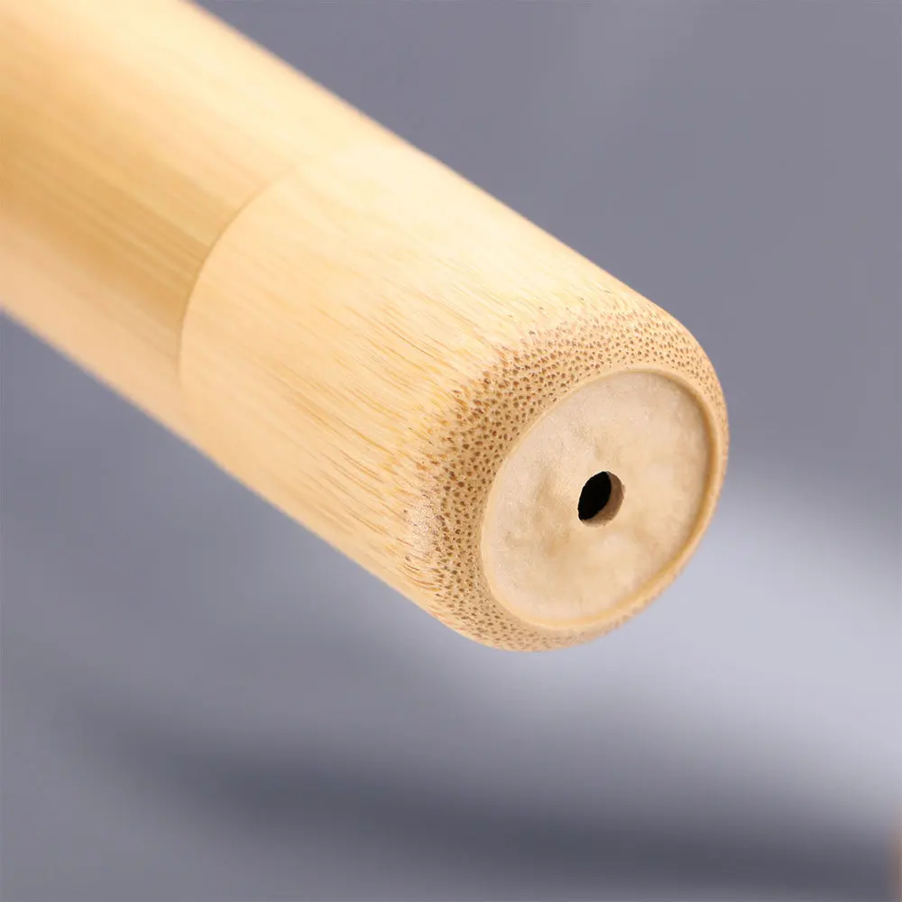 

2pcs Portable Toothbrush Holder Bamboo Round Toothbrush Case Tube for Travel Hiking Camping