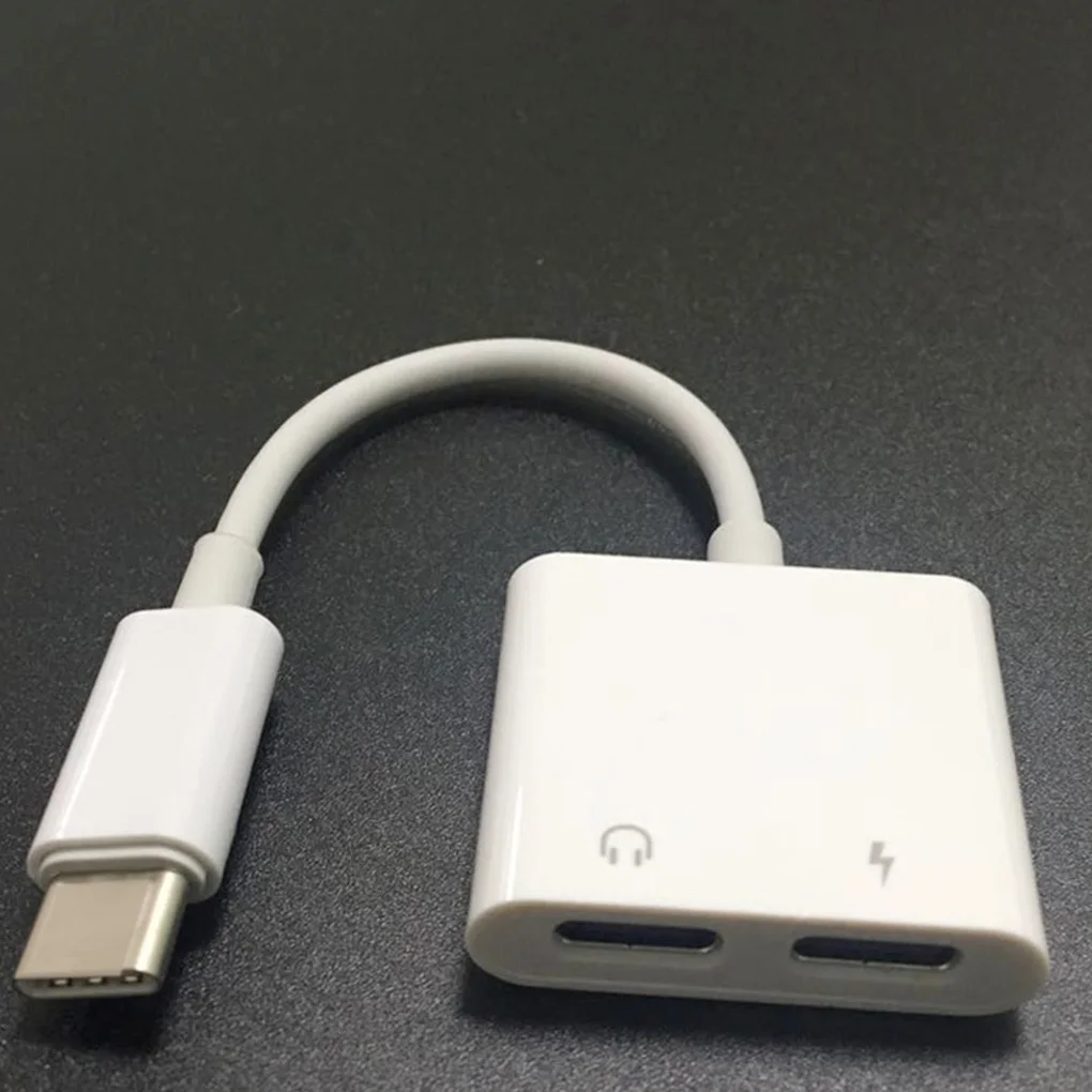 Dual Type-C Audio Cable Adapter Type C Earphone Jack Splitter Headphone Aux 3.5 Charging | Компьютеры и офис