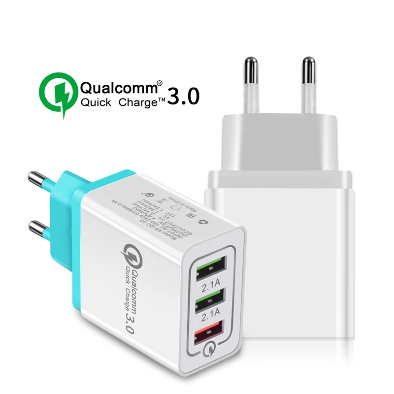 QC 3,0 5V 3A USB зарядное устройство Быстрая зарядка 3,0 адаптер быстрой зарядки 3 USB зарядное устройство для мобильного телефона iphone XR XS Max X 7 8 зарядное устройство s
