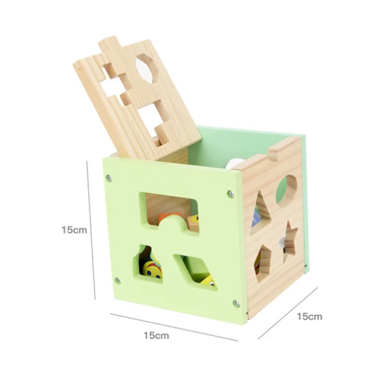 

Kids Wooden Classic Multi Shape Sorter Block Box for Kids Wooden Shape Matching Puzzle Montessori Educational Wooden Toys