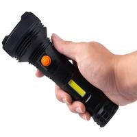 high quality usb rechargeable flashlight cob waterproof torch bright led lantern outdoor camping