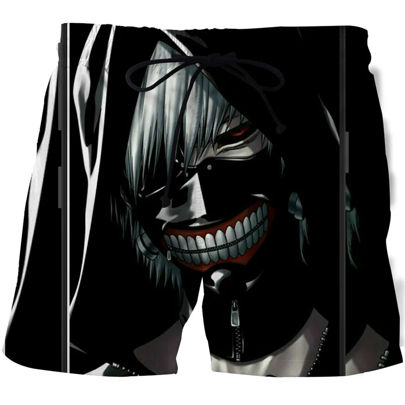 

2021 summer new fashion ultra-thin beach shorts anime cosplay 3d printing men tokyo cartoon shorts loose casual sports shorts