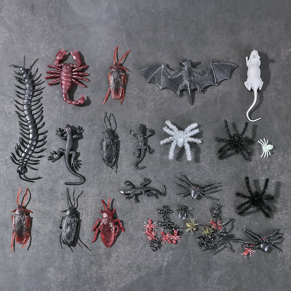 Реквизит для Хэллоуина имитация пластиковых жуков поддельные пауки мухи