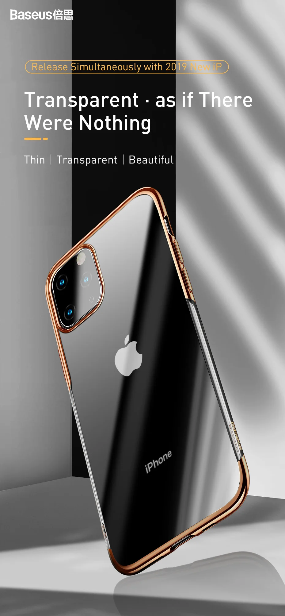 Роскошный прозрачный чехол Baseus для iPhone 11 Pro Max, ультра тонкий чехол для iPhone 11 Pro Max 5,8 6,1 6,5, чехол s, новейший чехол