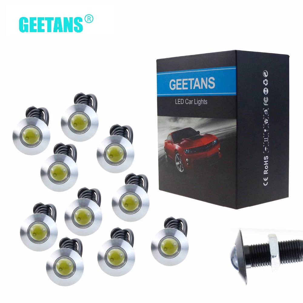 GEETANS ультра тонкий 10 шт. дневной ходовой светильник 2 3 см 12 В Автомобильный
