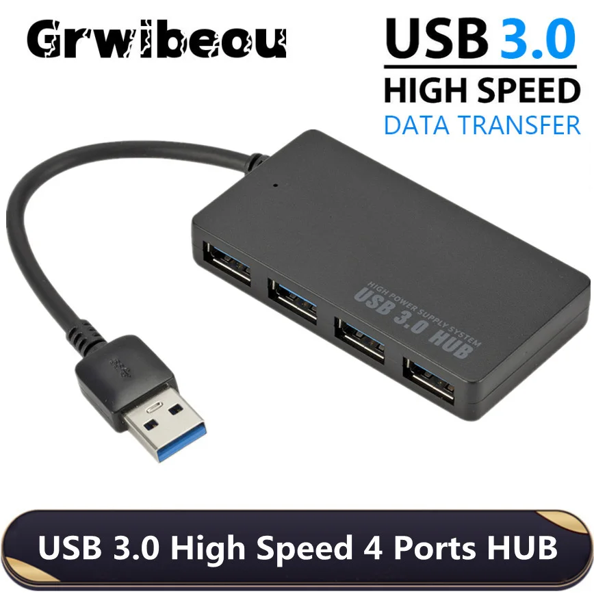 Высокоскоростной USB-разветвитель Grwibeou 3 0 разветвитель с 4 портами расширитель