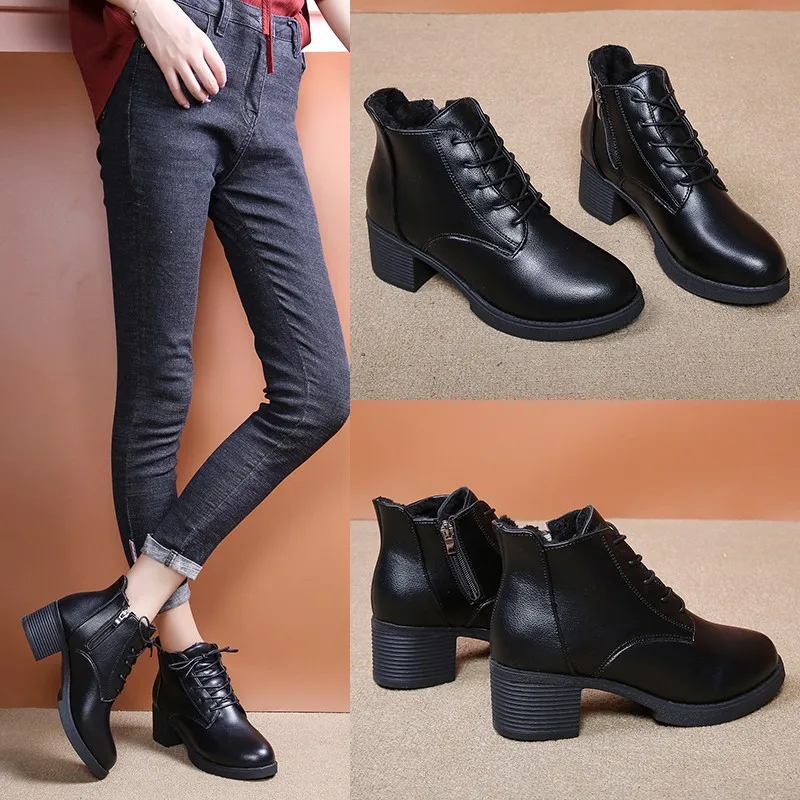 

Martin Boots Women's 2021 New Autumn And Winter British Style Patent Leather Platform With Solid Color Boots Flat Bottom Boots.