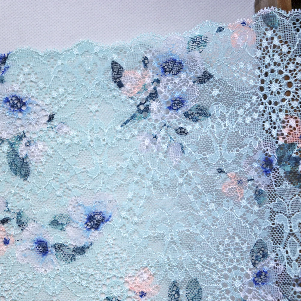 2 ярда 20 см широкая вышитая эластичная кружевная отделка для DIY аксессуары одежды