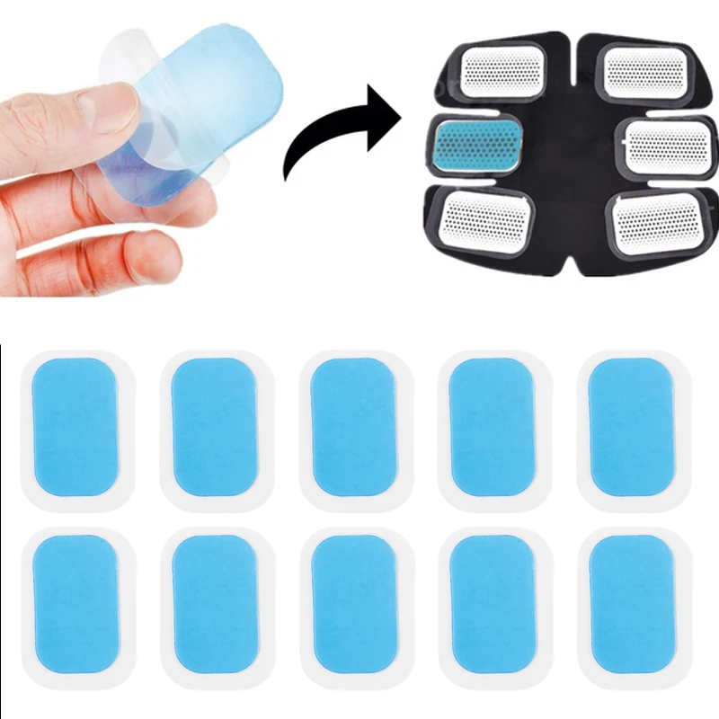 

20Pcs 10Pcs EMS abdominal muscle gel Pads High Adhesion Inirritative Hydrogel Mat Pad ABS Massager Gel Patch Fast delivery