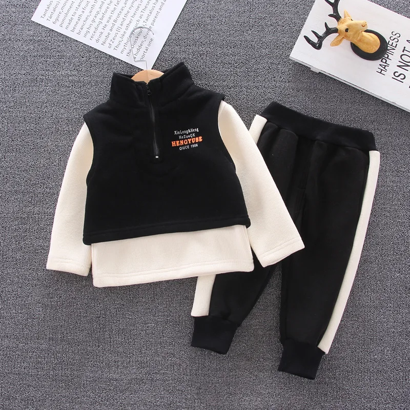 Осенне зимние комплекты одежды для новорожденных мальчиков и девочек модный костюм из футболки штанов