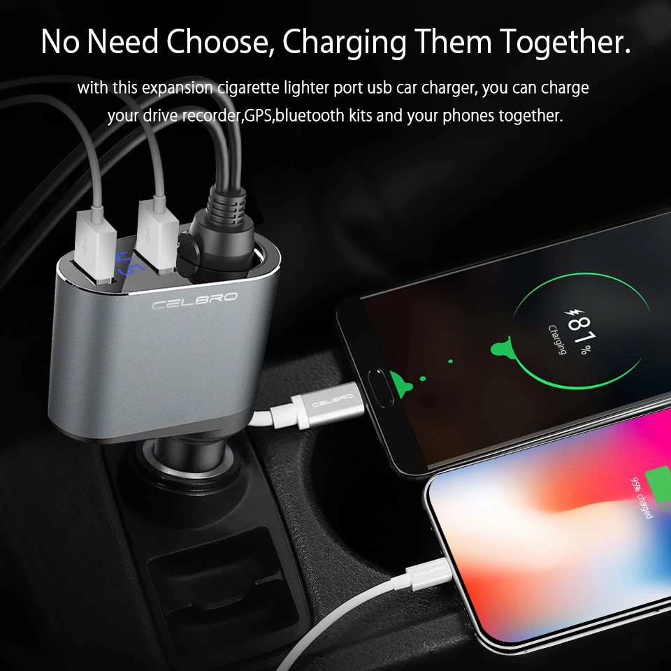 Автомобильное зарядное устройство Quick Charge 3,0 Qc3.0 Dual Usb Автомобильное зарядное устройство адаптер цифровой светодиодный дисплей Быстрая зарядка для мобильного телефона samsung