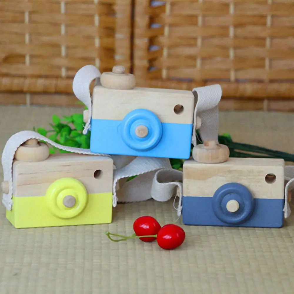 

DIY Wooden Toy Camera Baby Kids Hanging Camera Pendant Developing Montessori Learning Educational Toy for Children Birthday Toy