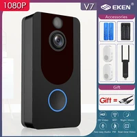 eken v7 smart doorbell camera ip 1080p phone door bell for apartments ir alarm wireless security intercom wifi video doorbell