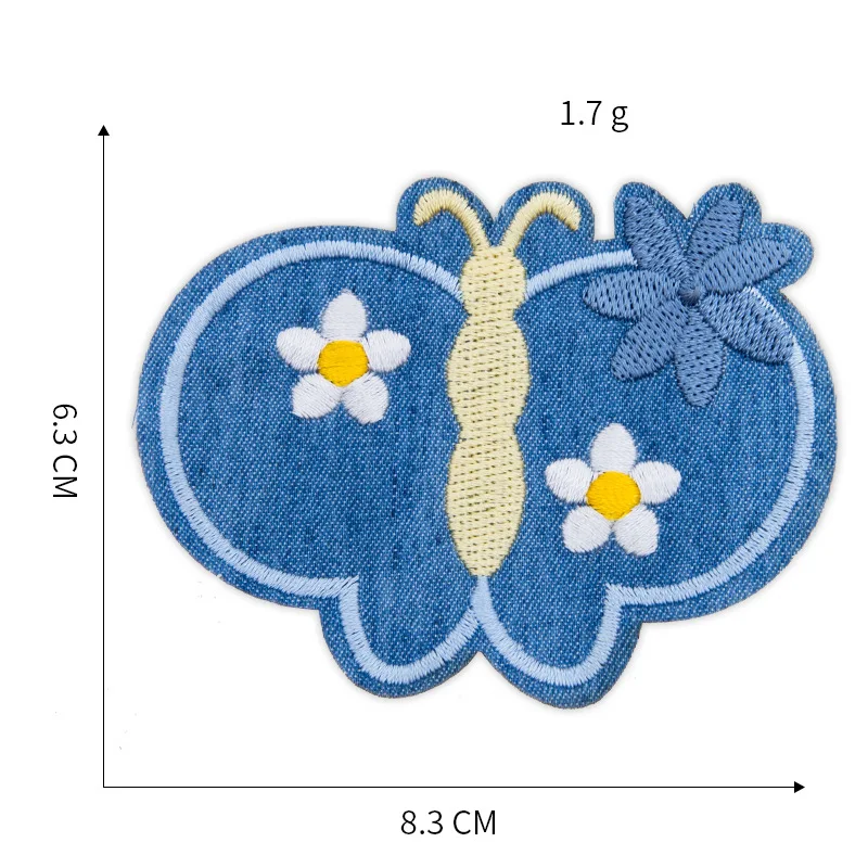 Lovely Flower Patch Cowboy Badge Iron on Butterfly Patches Clothes Stripe Sticker Embroidered for Applique | Дом и сад
