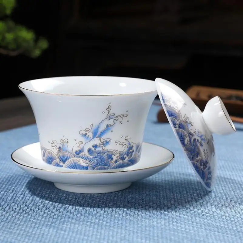 Китайский чайный сервиз Gaiwan бытовой чайник керамическая чаша улучшенный сервис