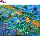 Алмазная живопись 5d, морская черепаха, морское животное, полная вырезка, квадратная круглая Алмазная мозаика, картина стразы, вышивка, украшение для стен