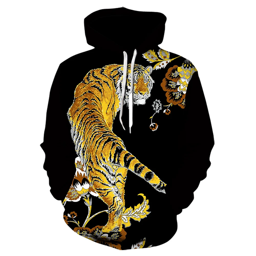 

2021 New Tiger 3d Printing Men's Hoodie Animal Street Clothing Fashion Children's Casual Pullover Sweatshirt Coat