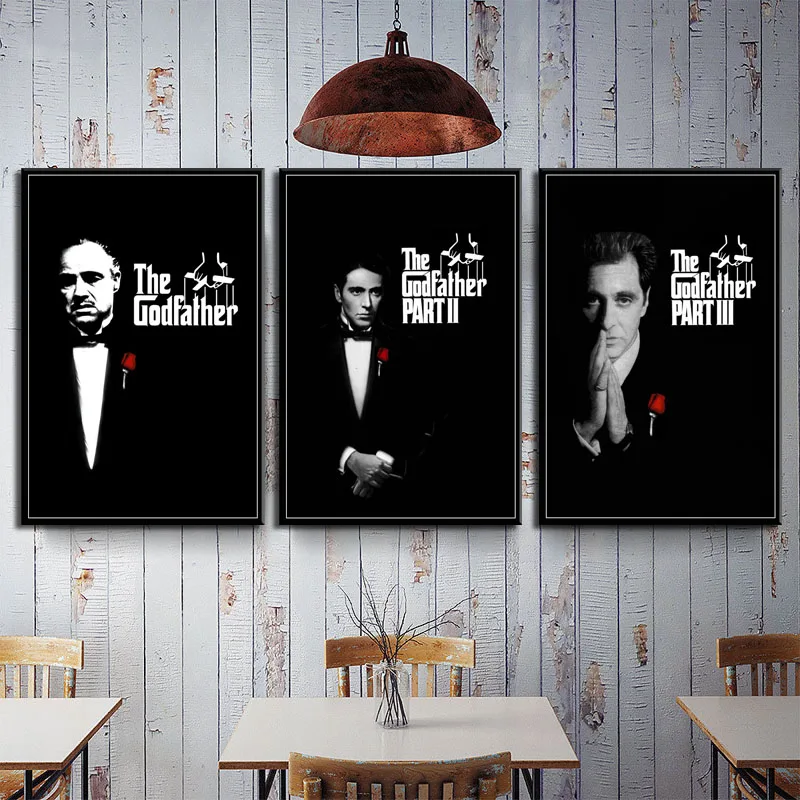 Серия фильма крестный отец Marlon Brando Al Pacino Классический Шелковый Холст Постер