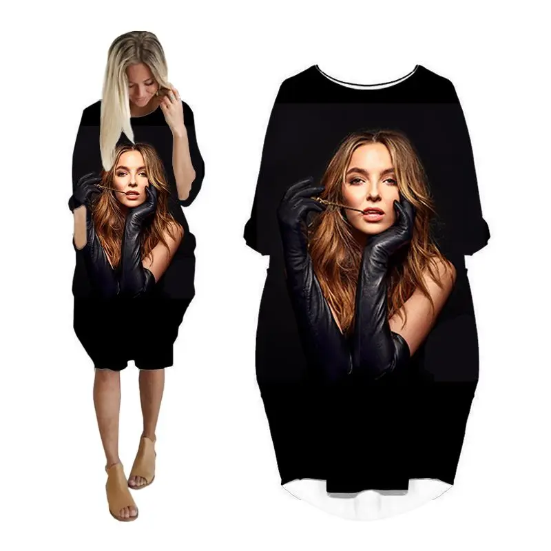 

midi dress shirt woman celebrity 3d printed fashion pocket harajuku long sleeve dresses womens streetwear plus size punk clothes
