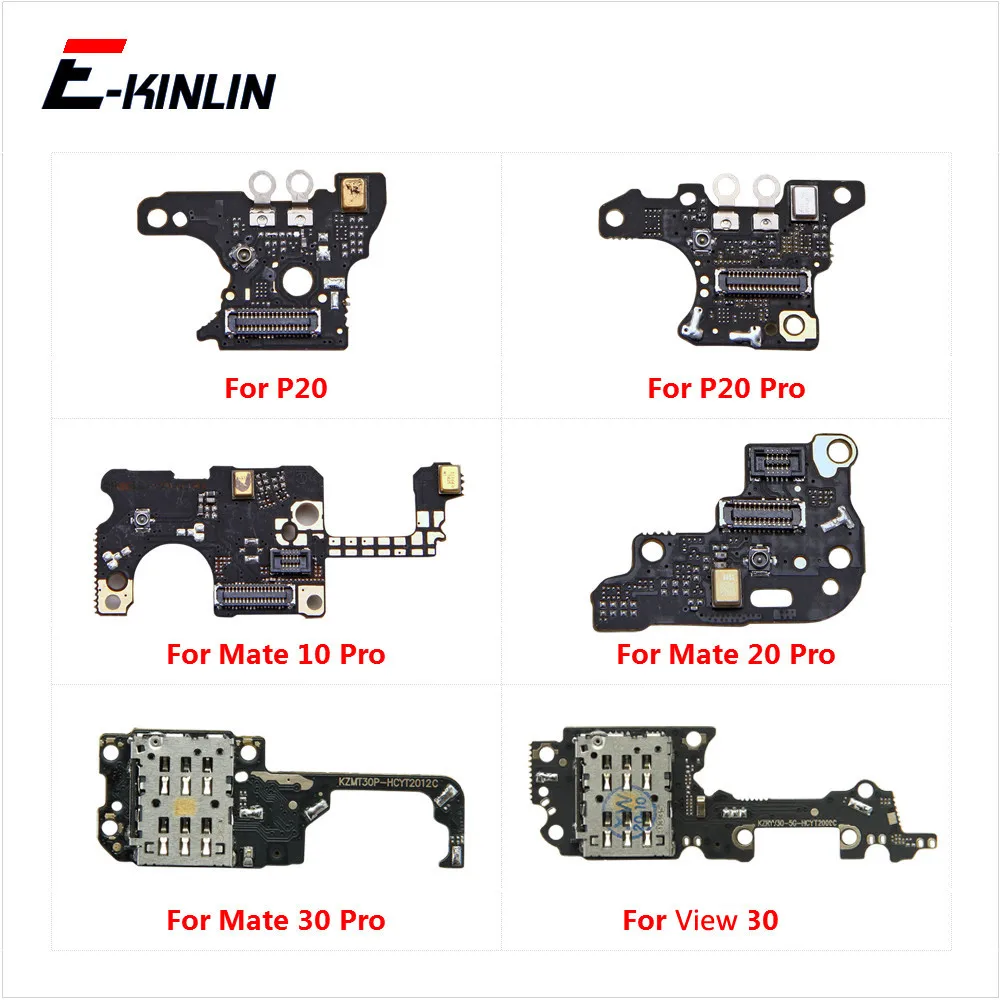 10pcs/lot Microphone Mic Module Board SIM SD Card Reader Holder Flex Cable For HuaWei View 30 P30 P20 Mate 30 10 20 Pro