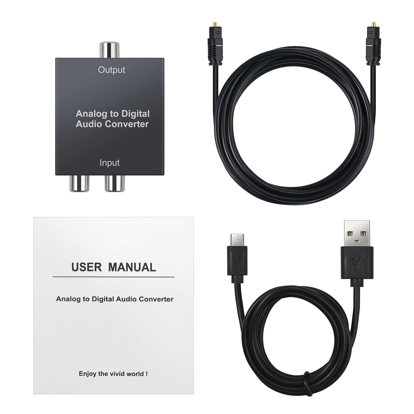 ESYNiC 96 кгц аналоговый в цифровой аудио конвертер с USB оптический кабель 3 5 мм AUX R/L RCA