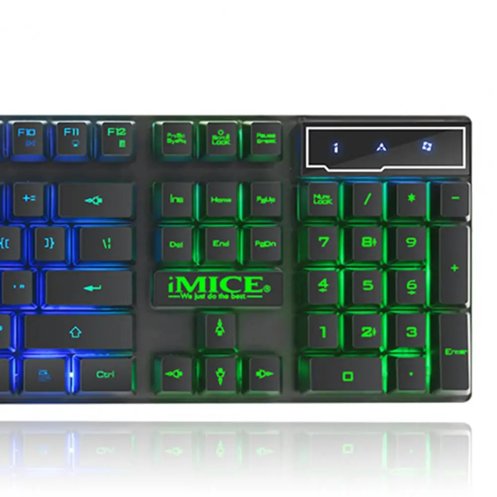 

IMICE Keyboard Mouse Set Backlit Multi Colors ABS Waterproof Wired Gaming Keyboard Mouse for Notebook Desktop