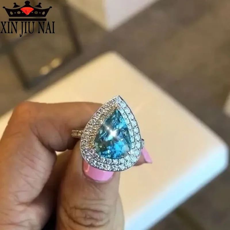 Новые европейские и американские модные ювелирные изделия кольцо в виде груши очаровательное обручальное