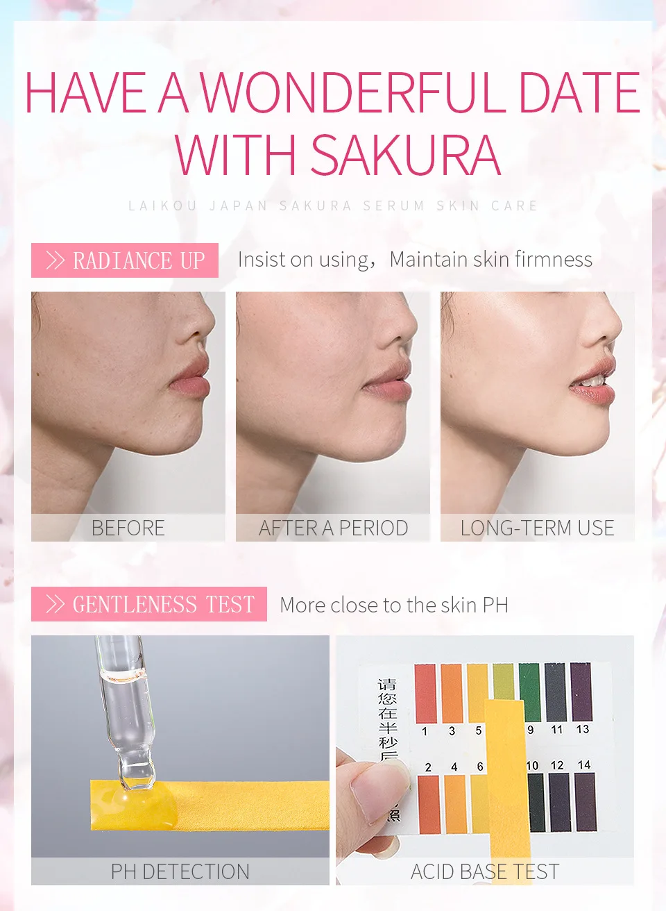 LAIKOU Sakura уход за кожей лица Сыворотки Япония по уходу сокращение пор удаление акне