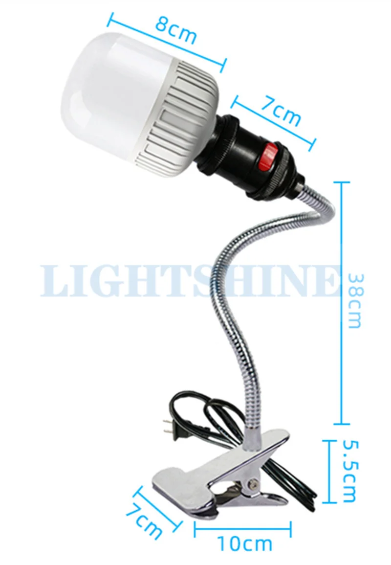 110v230E27 винтовая Светодиодная настольная лампа с металлическим шлангом