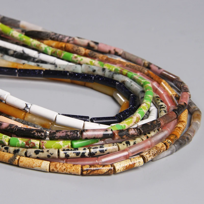 Разноцветные каменные бусины 4x13 мм изображение шушань малахит хавlite карта