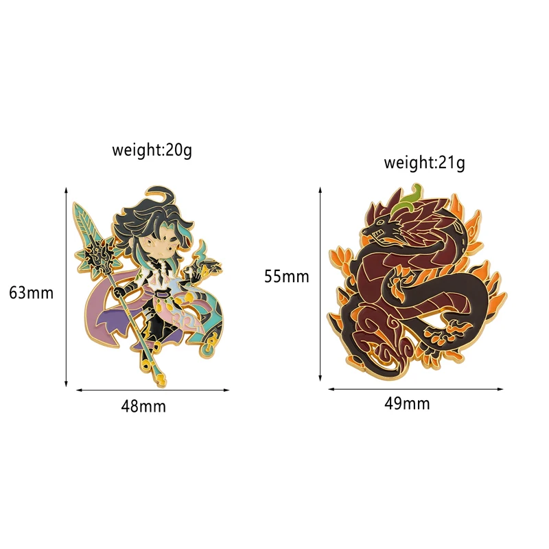 Брошь в виде пуговицы для косплея из игры Genshin Impact Zhongli Xiao